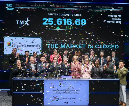 Opening bell ceremony at the Toronto Stock Exchange (TSX)